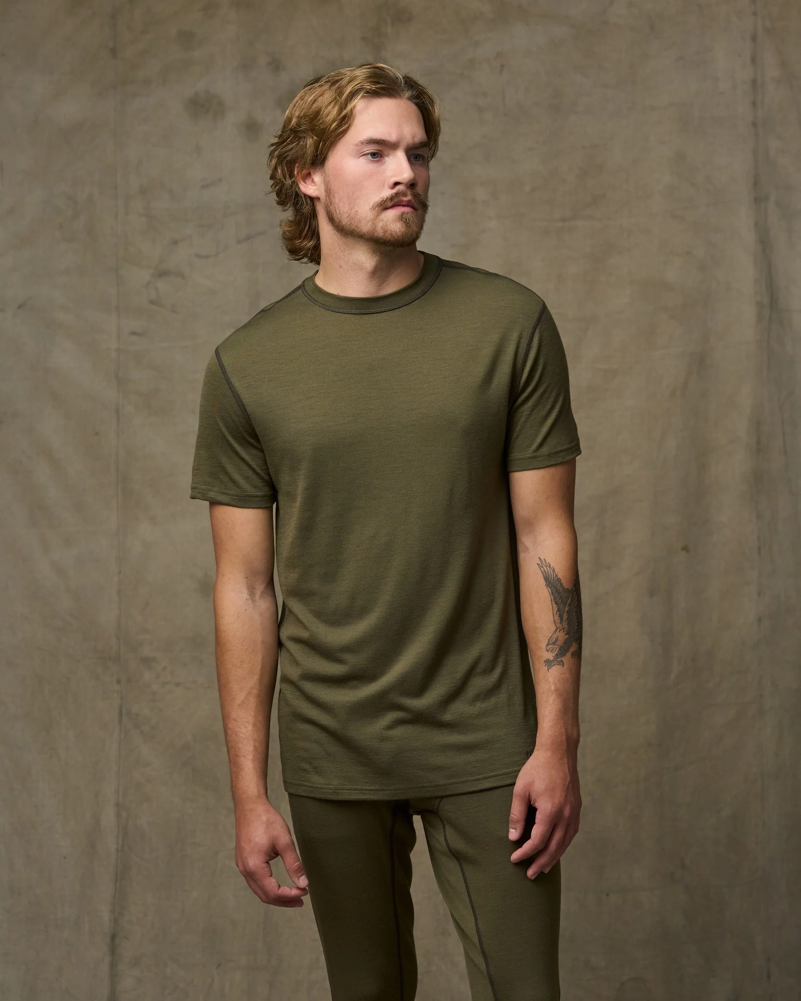 210g Merino Wool Short Sleeve Crewneck T-Shirt