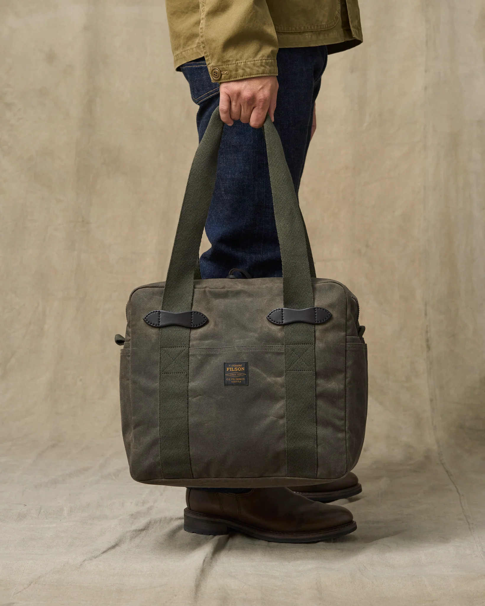 Tin Cloth Zipper Tote Bag